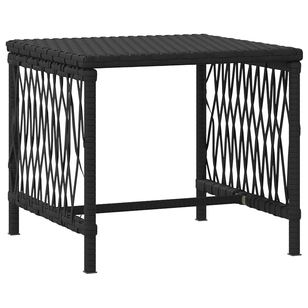 vidaXL Leżak 3 pcs Czarny i kremowo-biały 55 x 200 x 92 cm polirattan