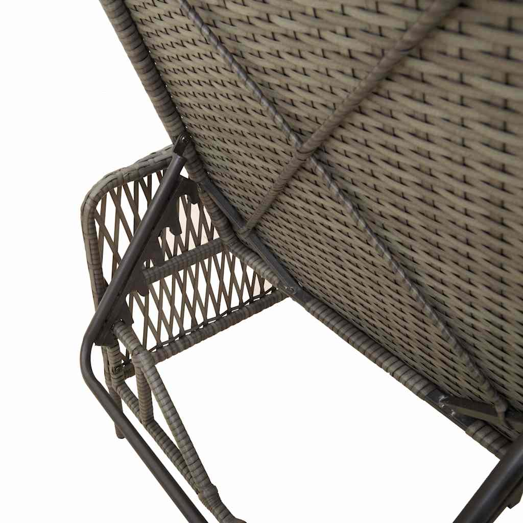 vidaXL Leżak 3 pcs Szary i ciemnoszary 55 x 200 x 92 cm polirattan