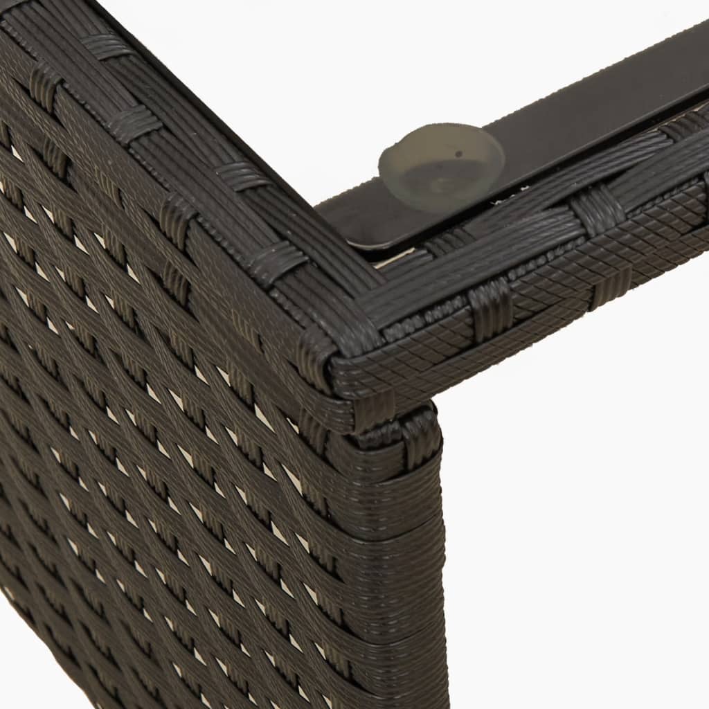 vidaXL Narożnik ogrodowy z poduszkami i stolikiem, rattan PE, czarny