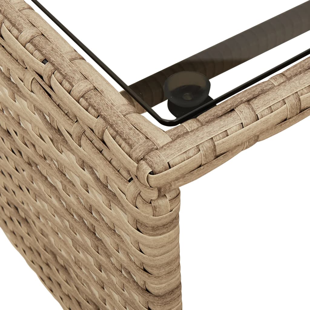 vidaXL Narożnik ogrodowy z poduszkami i stolikiem, rattan PE, beżowy