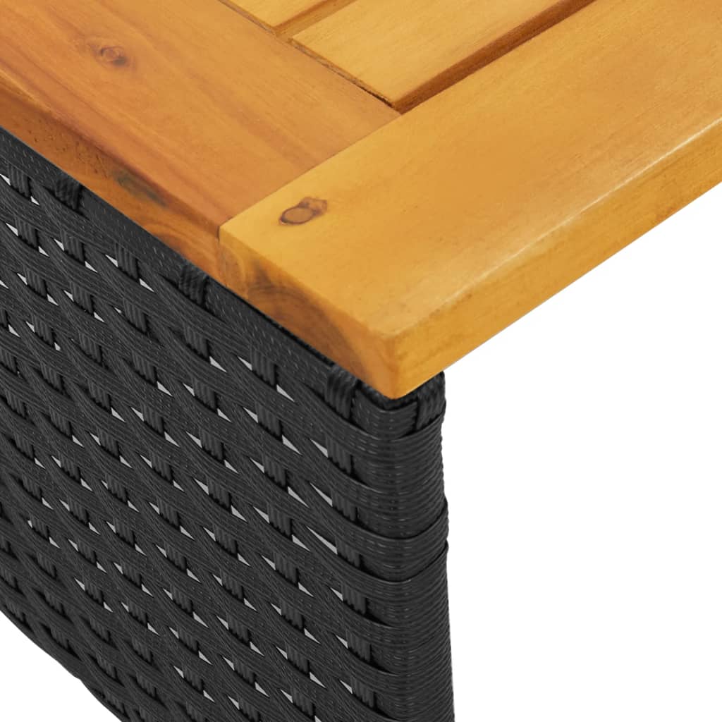 vidaXL Narożnik ogrodowy z poduszkami i stolikiem, rattan PE, czarny