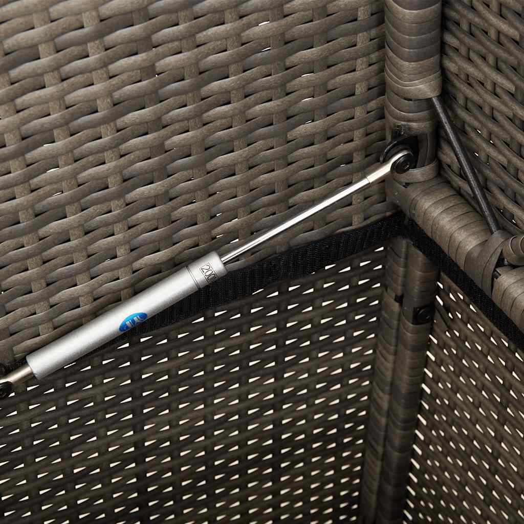 vidaXL Ławka ogrodowa z poduszkami, szara, polirattan