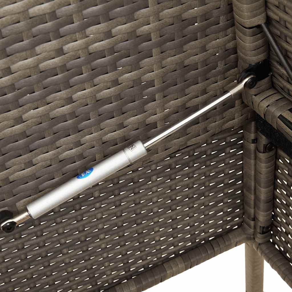 vidaXL Ławka ogrodowa z poduszkami, szara, polirattan
