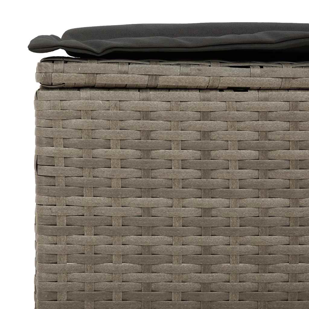 vidaXL 3-częściowa sofa do ogrodu, z poduszkami, szara, polirattanowa