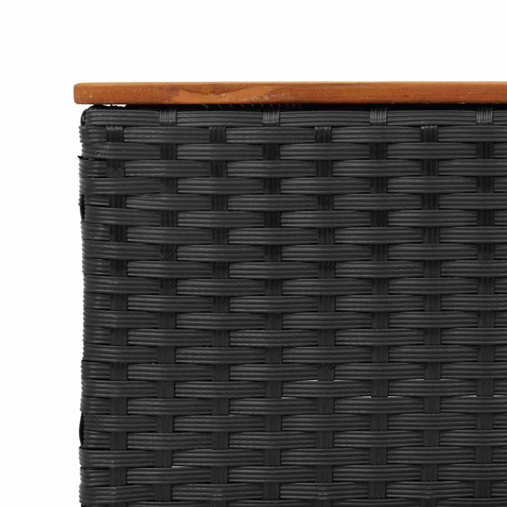 vidaXL Sofa ogrodowa z poduszkami, 3-osobowa, czarna, polirattan