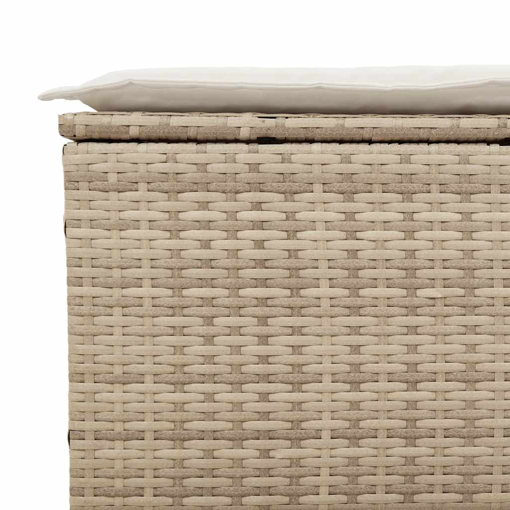 vidaXL Sofa ogrodowa z poduszkami, 3-osobowa, beż, polirattan
