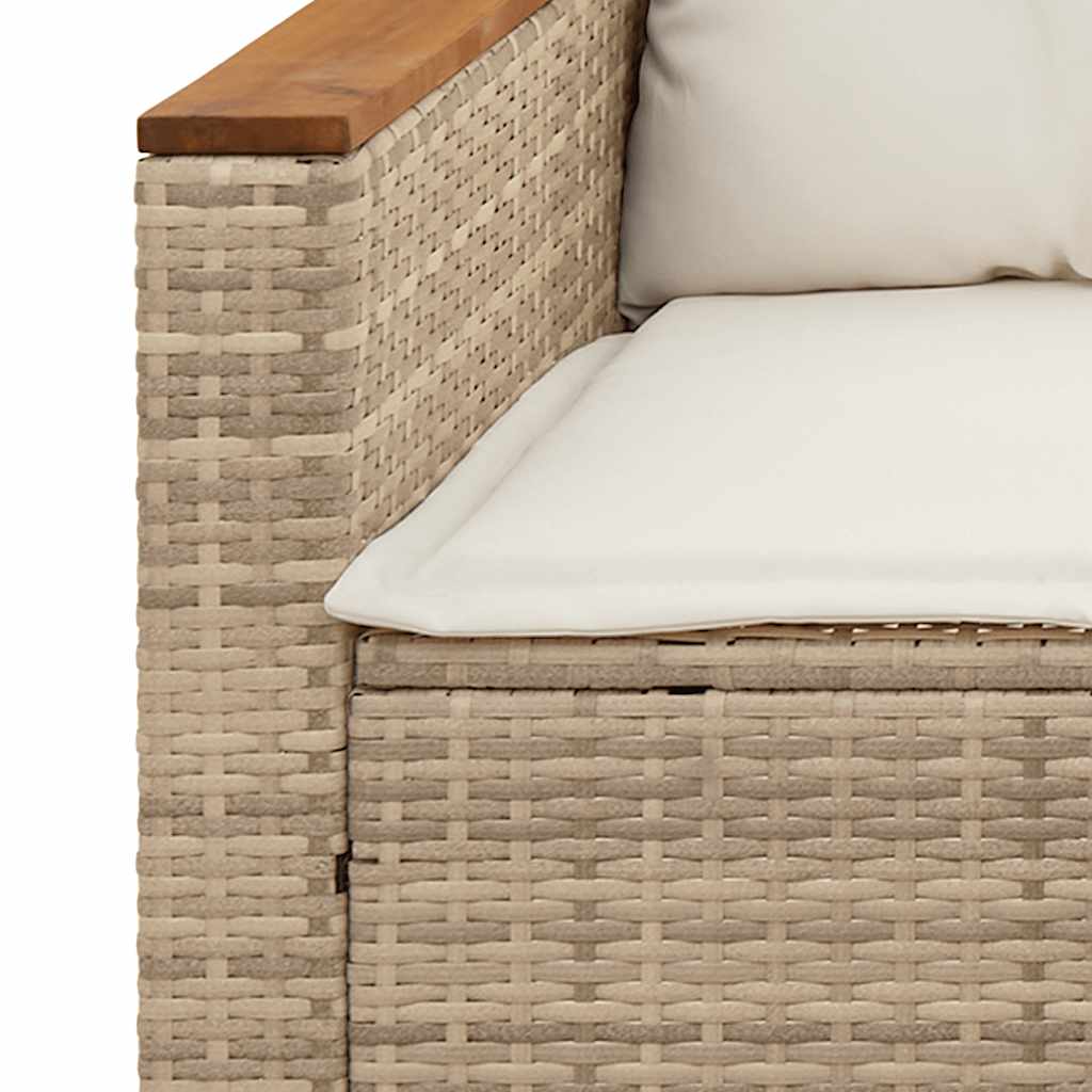 vidaXL Sofa ogrodowa z poduszkami, 3-osobowa, beż, polirattan