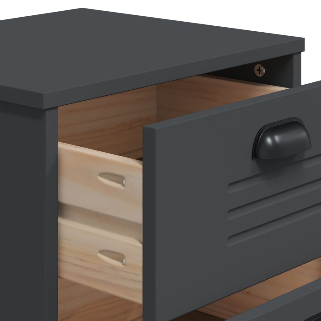 vidaXL Szafka nocna VIKEN, antracytowa, materiał drewnopochodny