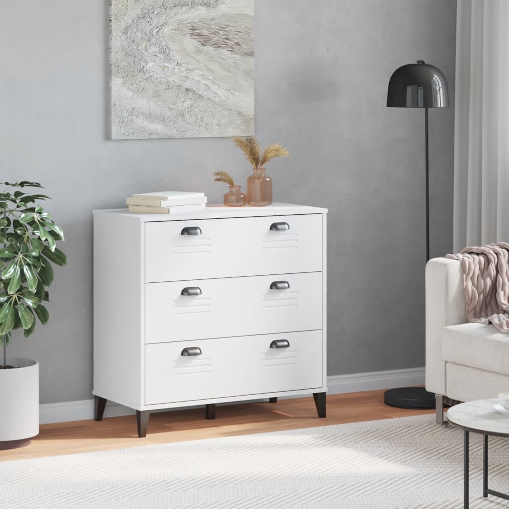vidaXL Komoda VIKEN, biała, materiał drewnopochodny