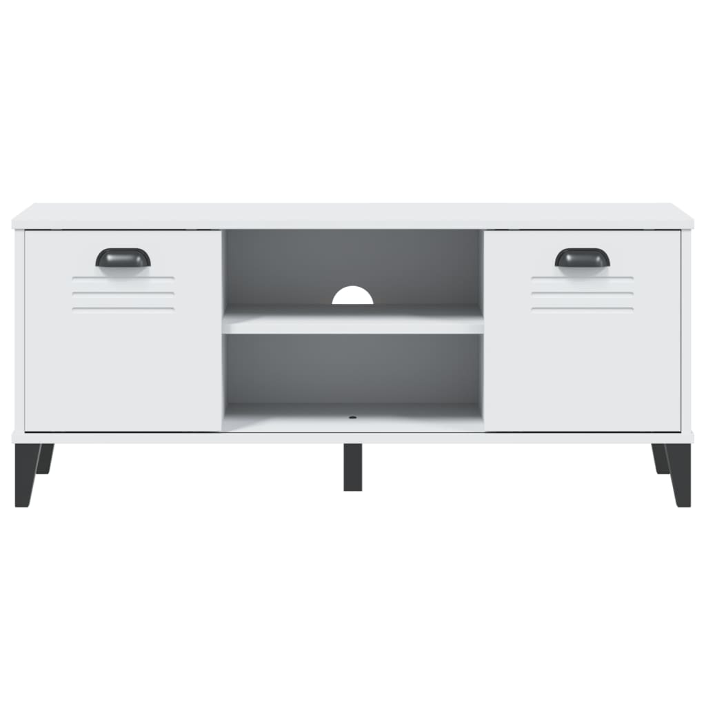 vidaXL Ławka na buty VIKEN biała 106x35x45 cm, materiał drewnopochodny