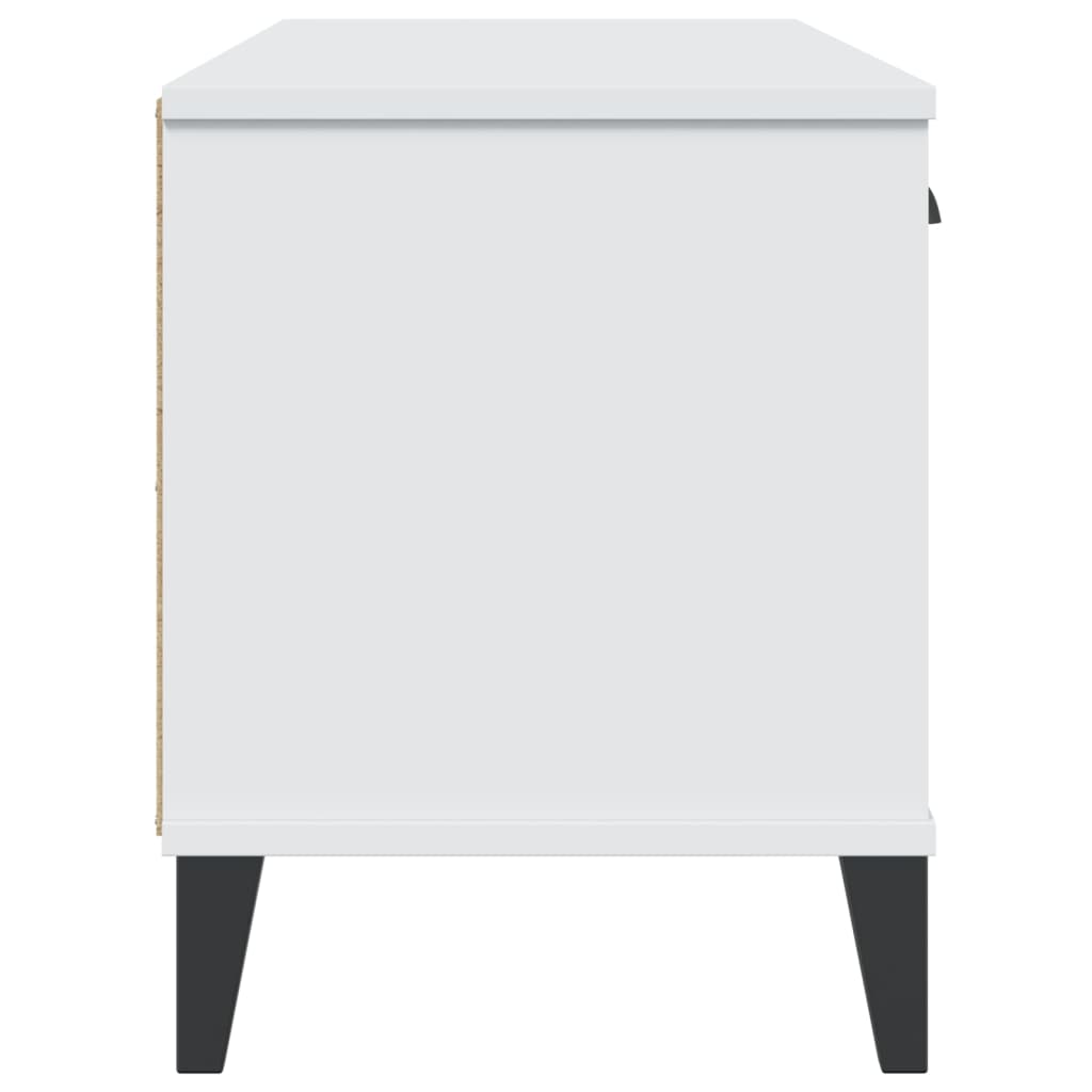 vidaXL Ławka na buty VIKEN biała 106x35x45 cm, materiał drewnopochodny