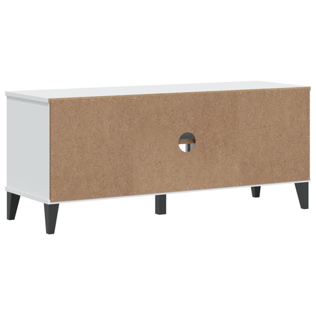 vidaXL Ławka na buty VIKEN biała 106x35x45 cm, materiał drewnopochodny