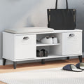 vidaXL Ławka na buty VIKEN biała 106x35x45 cm, materiał drewnopochodny