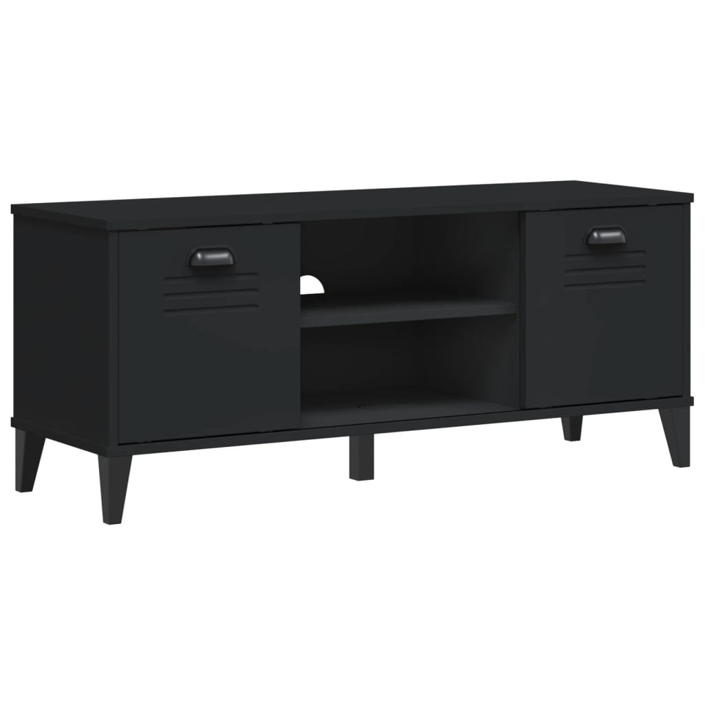 vidaXL Ławka na buty VIKEN czarna 106x35x45 cm materiał drewnopochodny