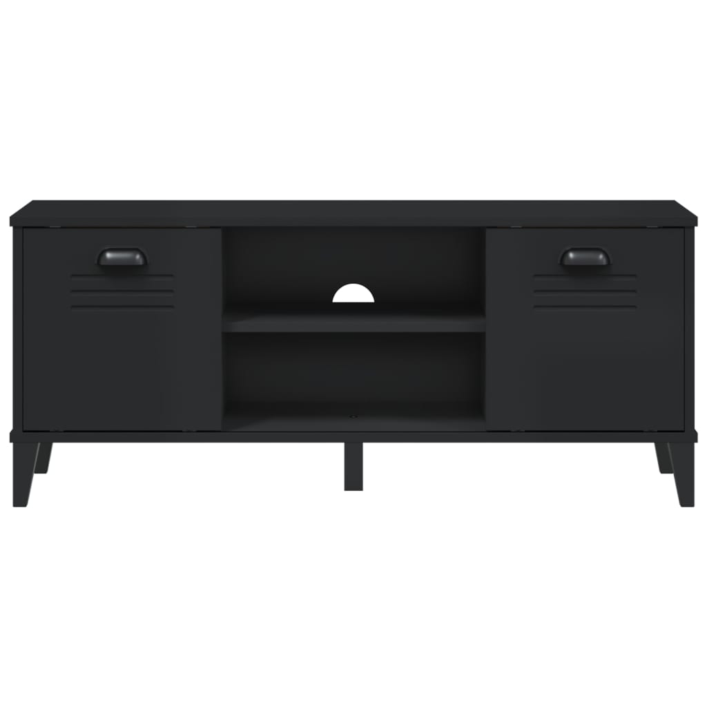 vidaXL Ławka na buty VIKEN czarna 106x35x45 cm materiał drewnopochodny