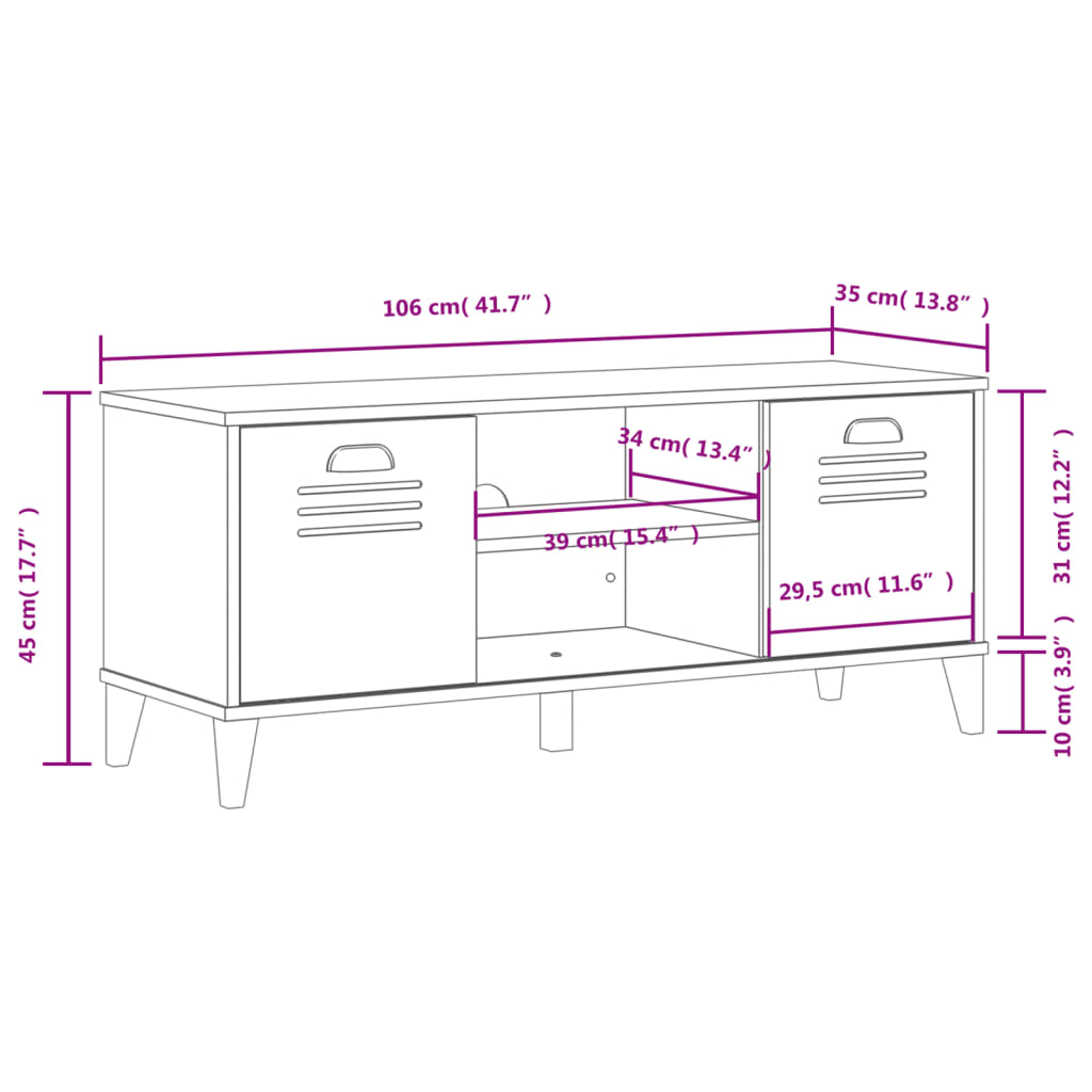 vidaXL Ławka na buty VIKEN czarna 106x35x45 cm materiał drewnopochodny