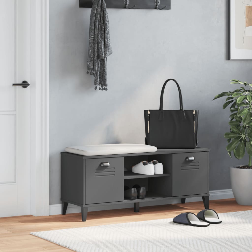 vidaXL Ławka na buty VIKEN, antracytowa, 106x35x45 cm