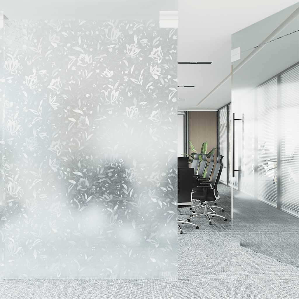 vidaXL Folia okienna, matowa, wzór kwiatowy, 90x500 cm, PVC