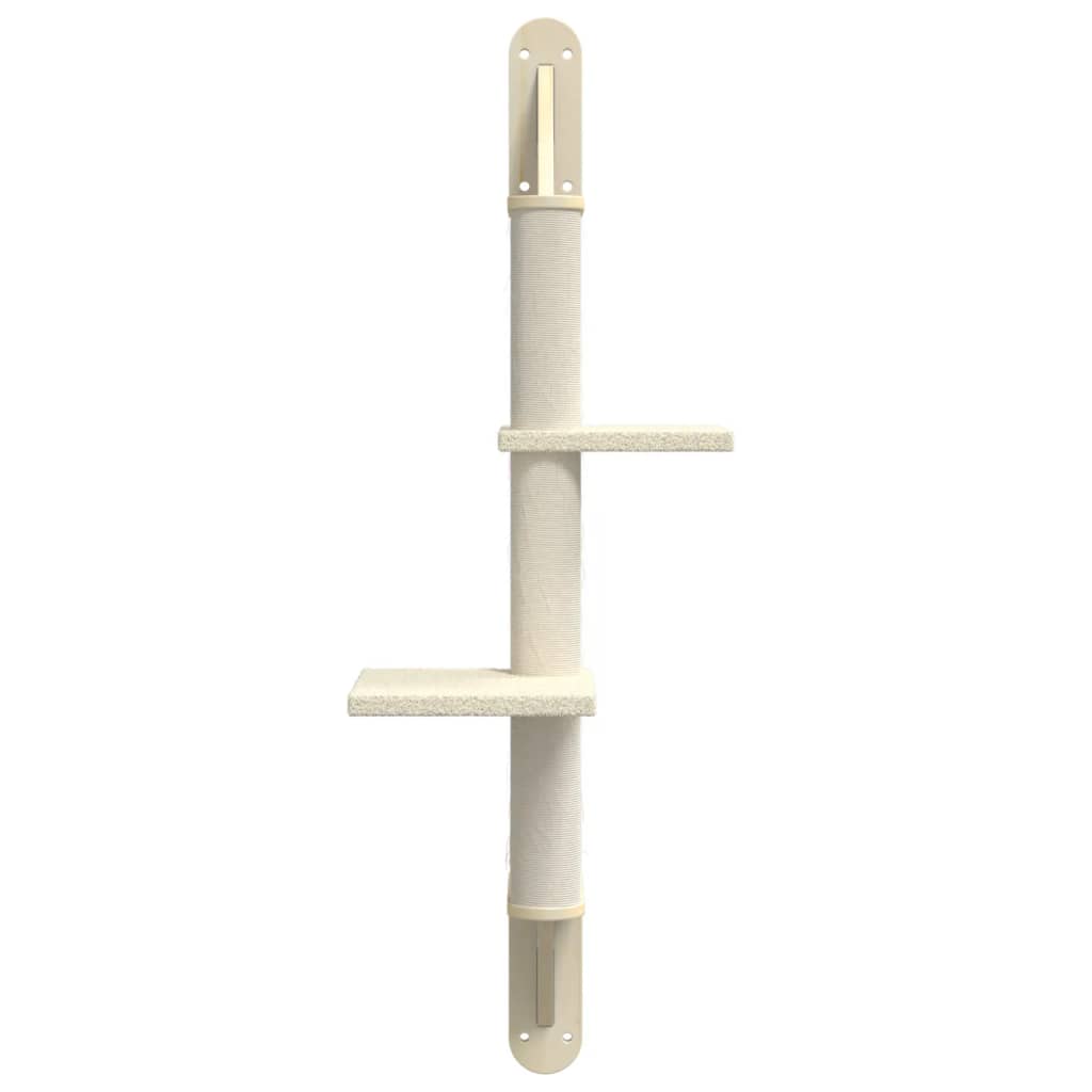 vidaXL Ścienne drzewko dla kota z drapakiem, kremowe, 108 cm