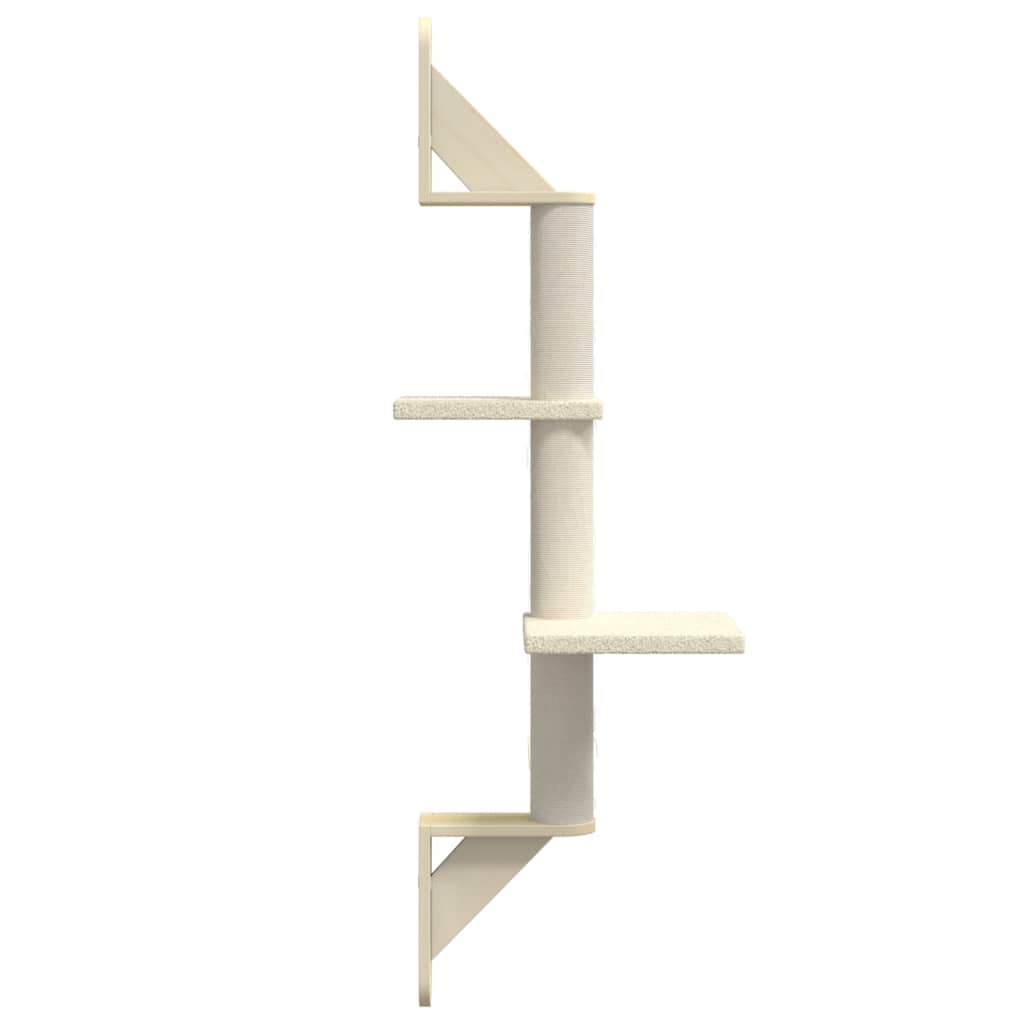 vidaXL Ścienne drzewko dla kota z drapakiem, kremowe, 108 cm