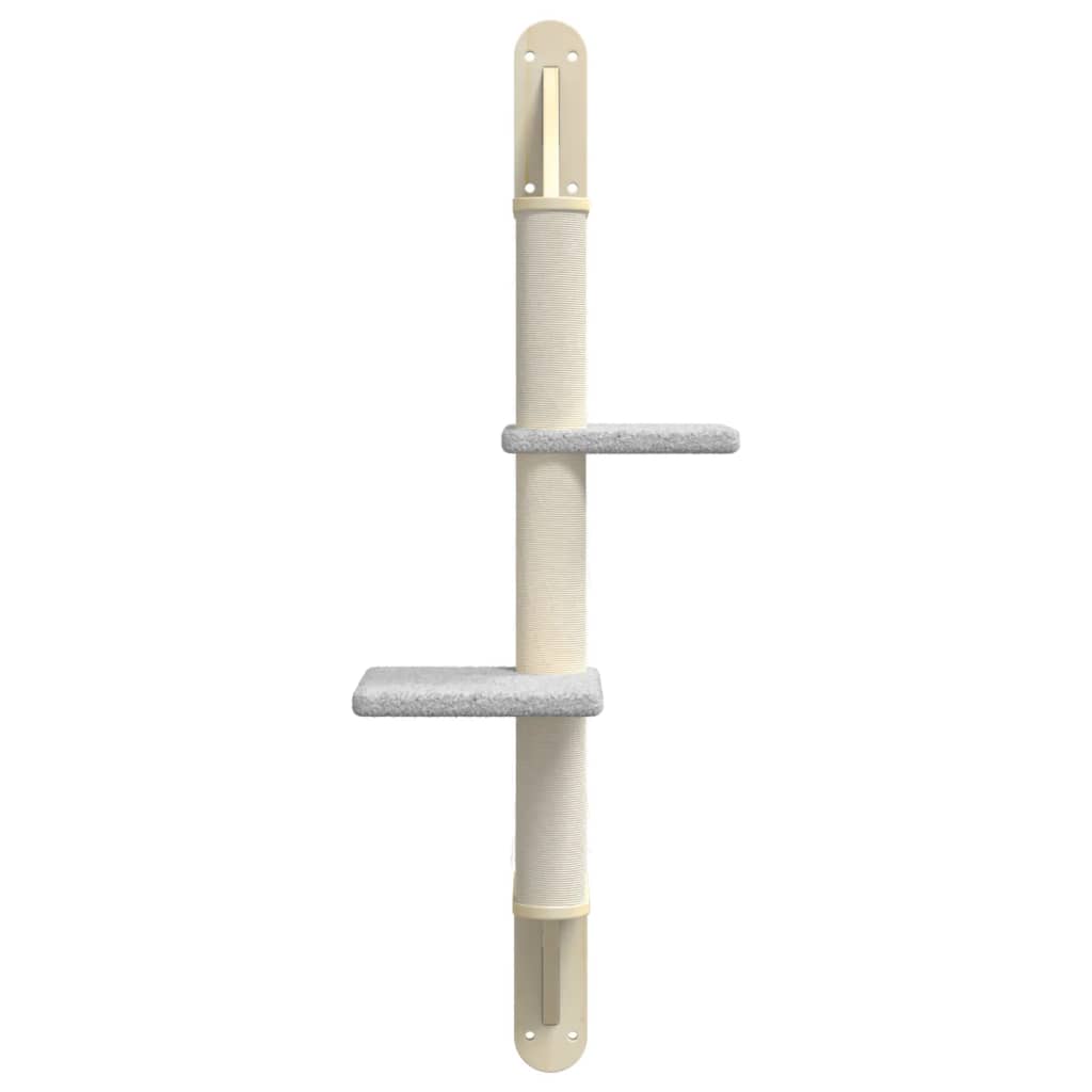 vidaXL Ścienne drzewko dla kota z drapakiem, jasnoszare, 108 cm