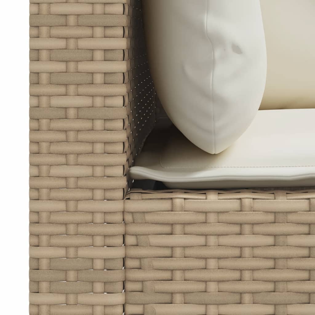 vidaXL Sofa ogrodowa z poduszkami, 3-osobowa, beż, polirattan
