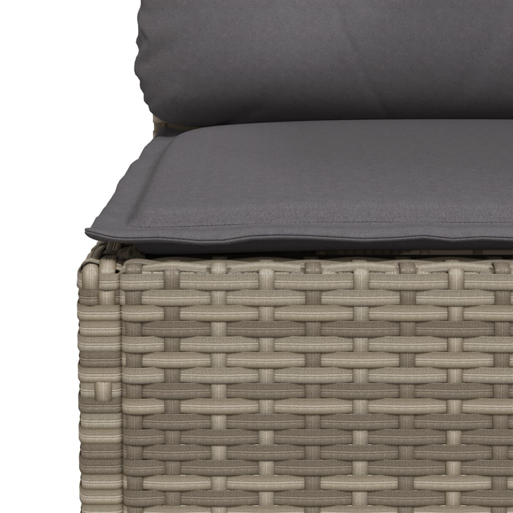vidaXL 3-osobowa sofa ogrodowa z poduszkami, szara, polirattan