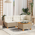 vidaXL Sofa ogrodowa z poduszkami, 3-osobowa, beż, polirattan