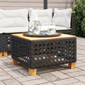 vidaXL Stolik ogrodowy, czarny, 55x55x36 cm, polirattan i akacja