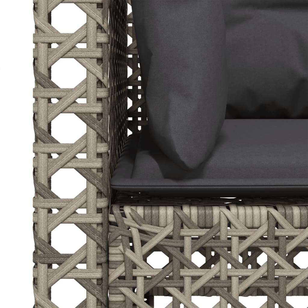 vidaXL 3-osobowa sofa ogrodowa z poduszkami, szara, polirattan