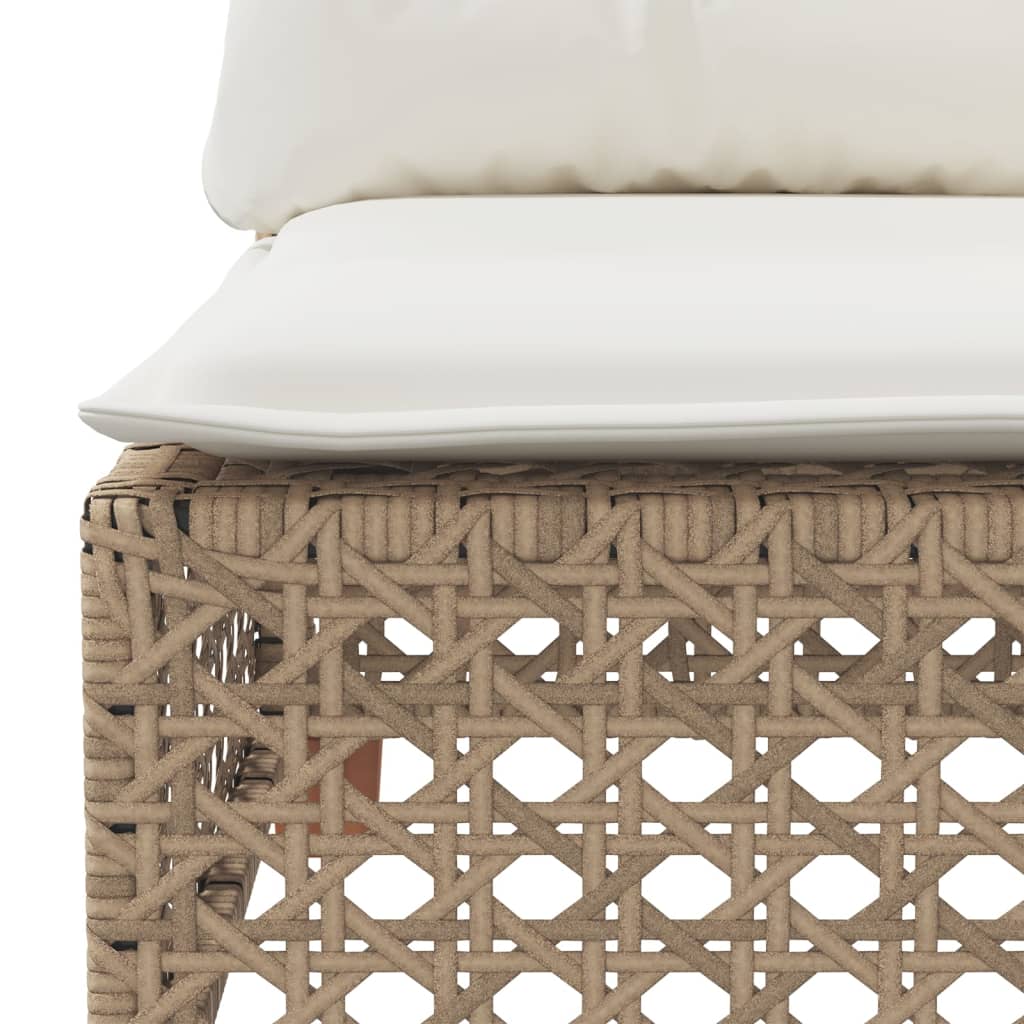 vidaXL Sofa ogrodowa z poduszkami, 3-osobowa, beż, polirattan