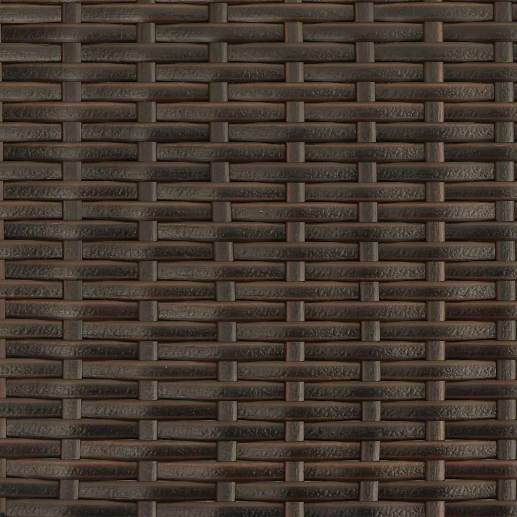 vidaXL 2-os. sofa ogrodowa, daszek i podnóżki, brązowa, rattan PE