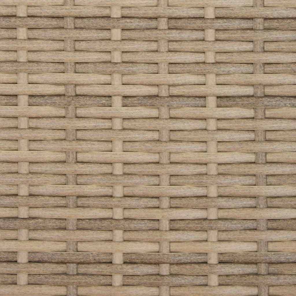 vidaXL 2-os. sofa ogrodowa z zadaszeniem i stołkami, beżowa, rattan PE