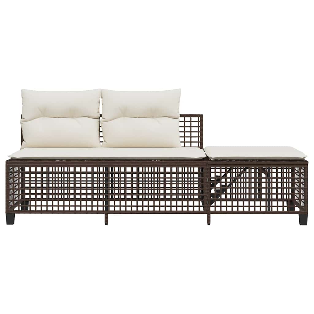 vidaXL 3-cz. narożna sofa ogrodowa z poduszkami, brązowa, polirattan