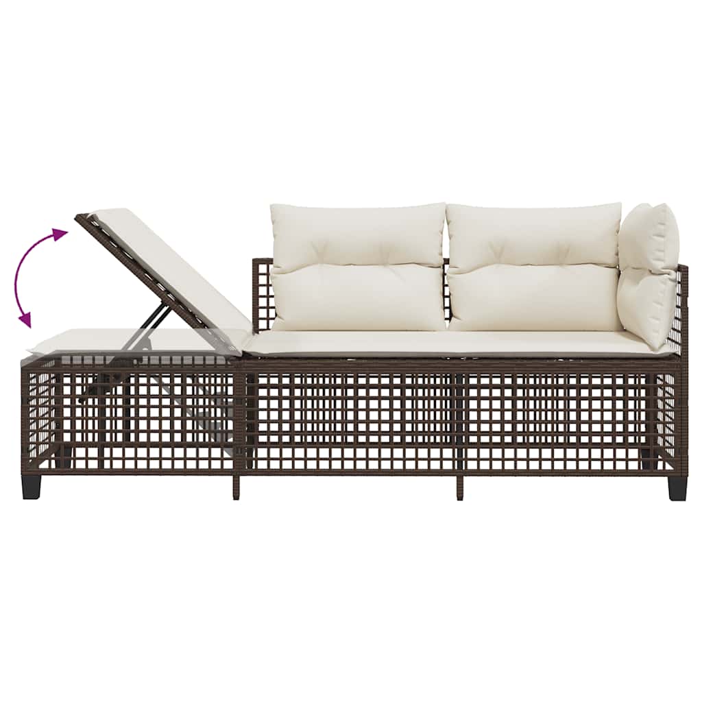 vidaXL 3-cz. narożna sofa ogrodowa z poduszkami, brązowa, polirattan