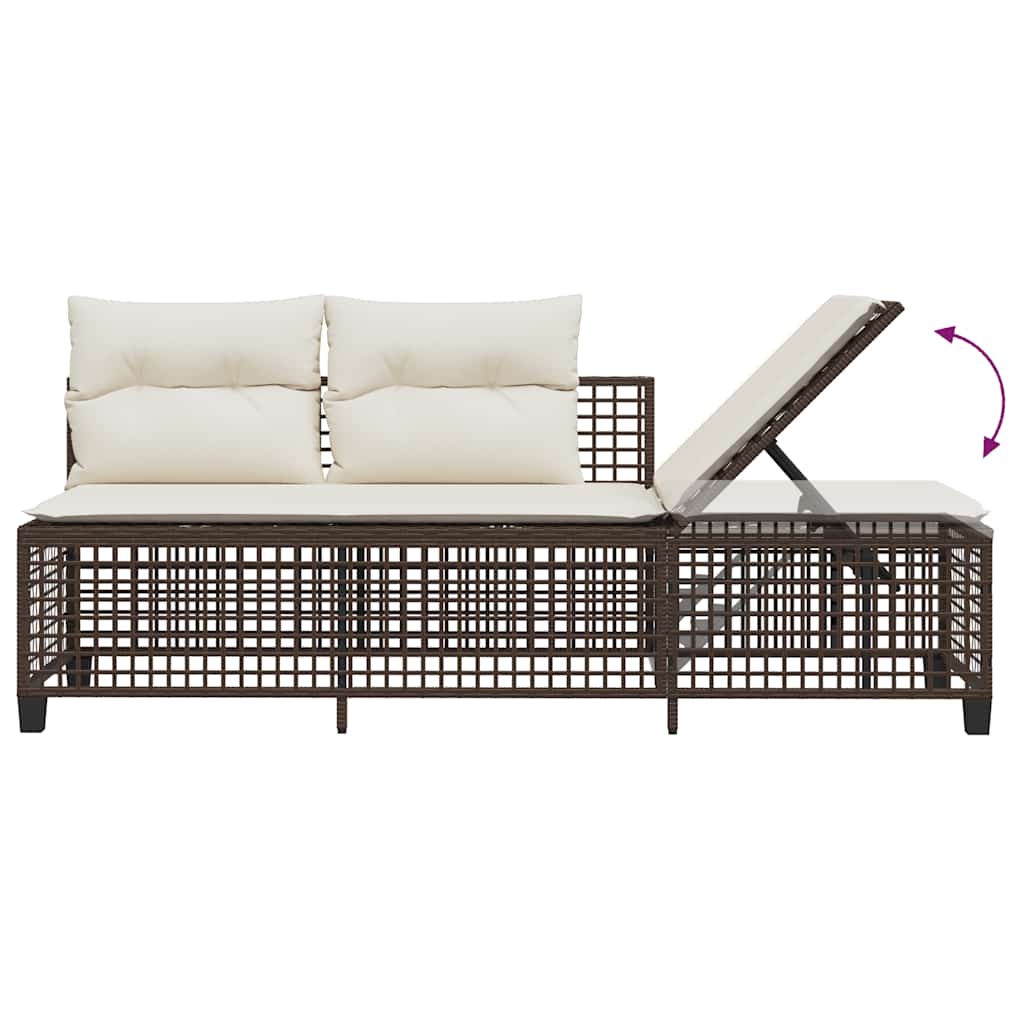 vidaXL 3-cz. narożna sofa ogrodowa z poduszkami, brązowa, polirattan