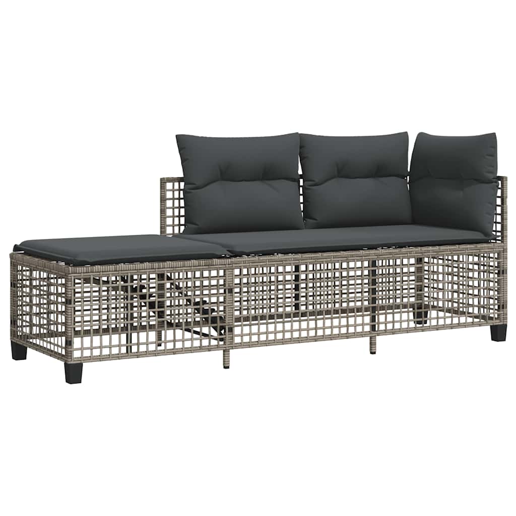 vidaXL 3-cz. narożna sofa ogrodowa z poduszkami, szara, polirattan