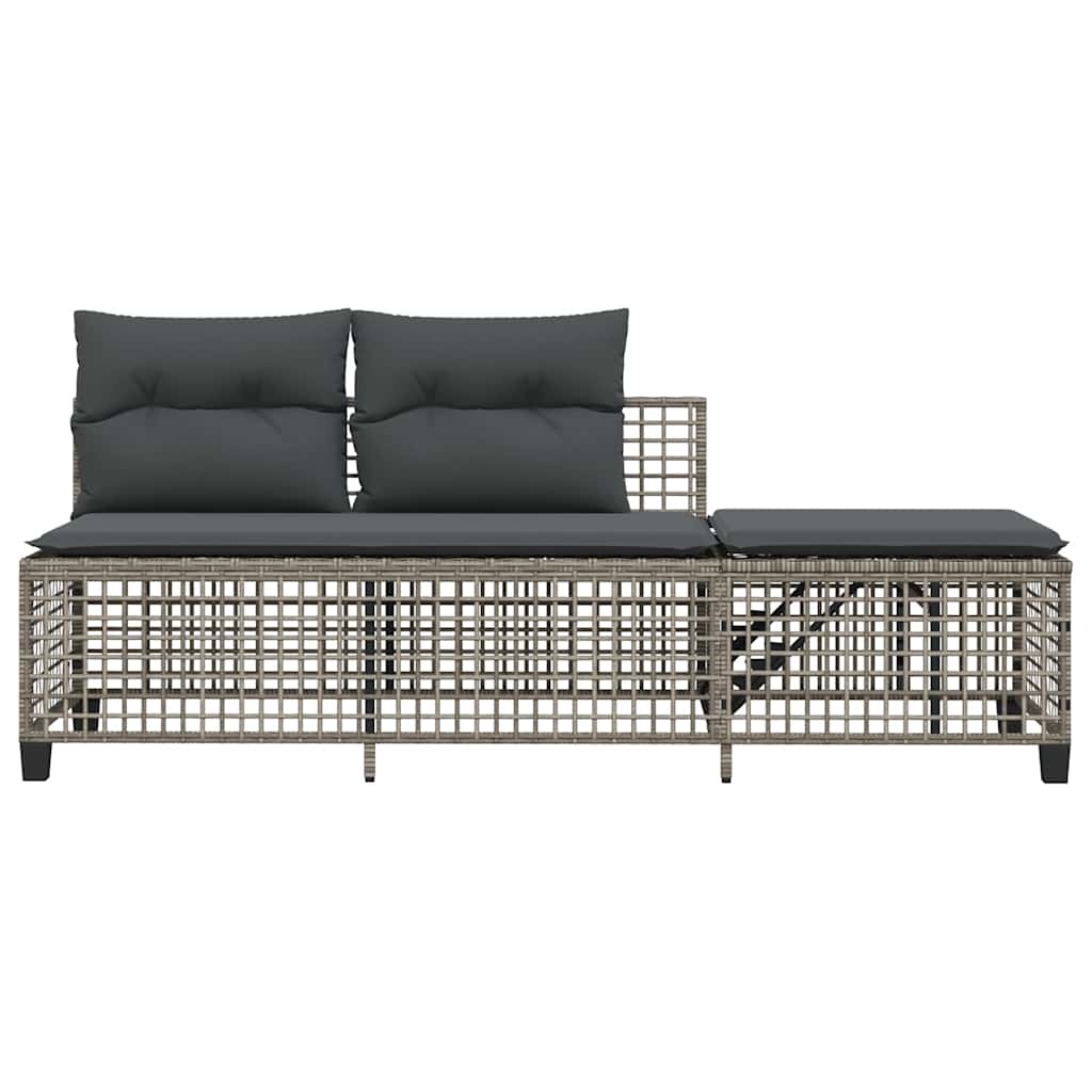 vidaXL 3-cz. narożna sofa ogrodowa z poduszkami, szara, polirattan