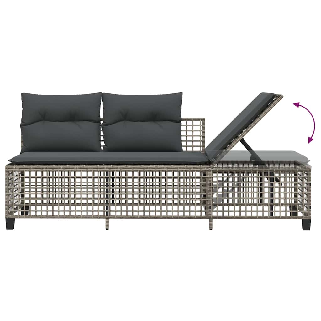 vidaXL 3-cz. narożna sofa ogrodowa z poduszkami, szara, polirattan