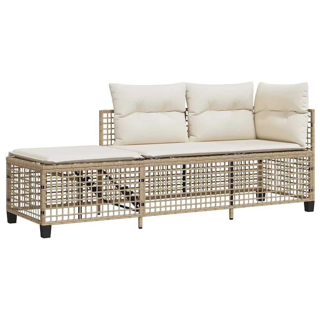 vidaXL 3-cz. narożna sofa ogrodowa z poduszkami, beżowa, polirattan