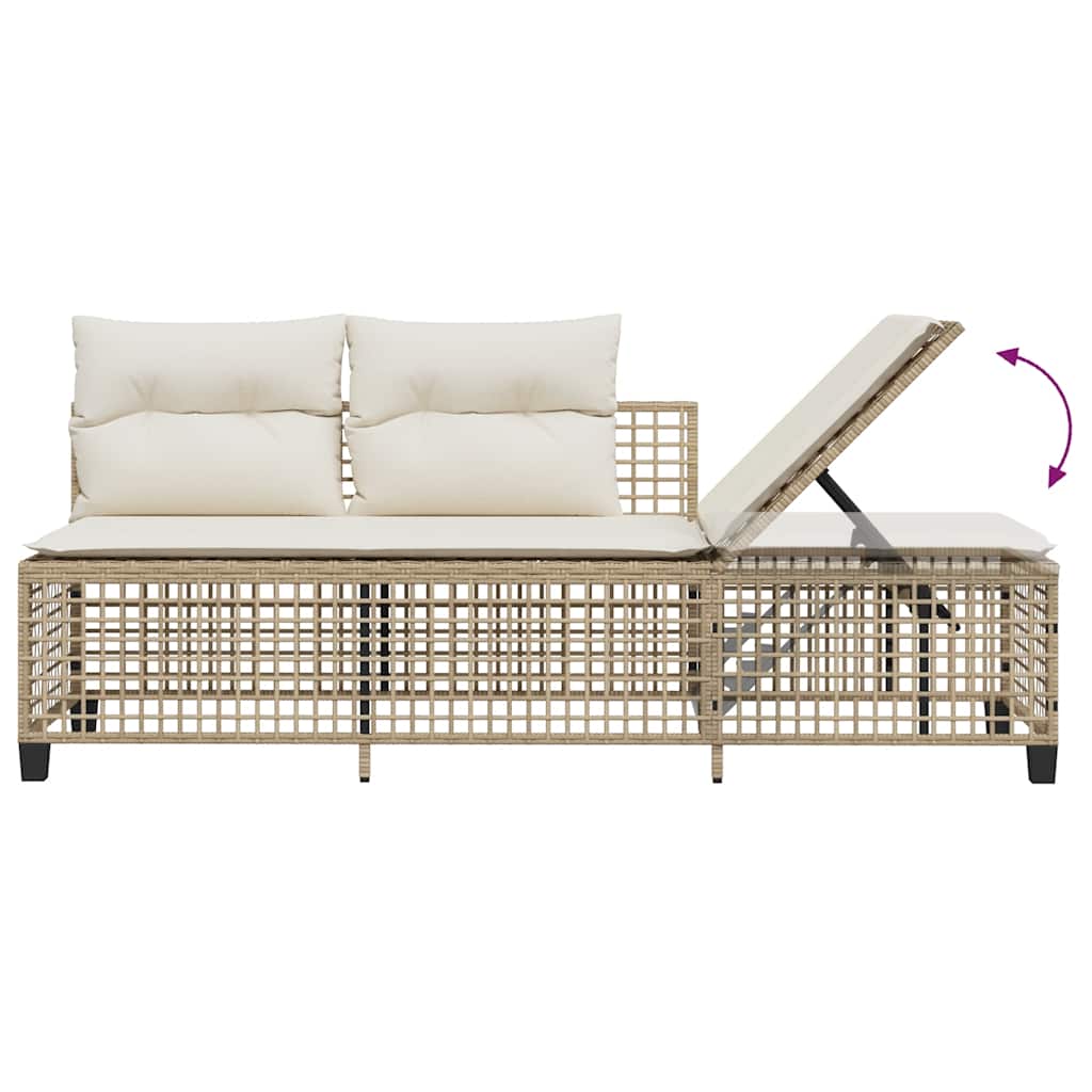 vidaXL 3-cz. narożna sofa ogrodowa z poduszkami, beżowa, polirattan