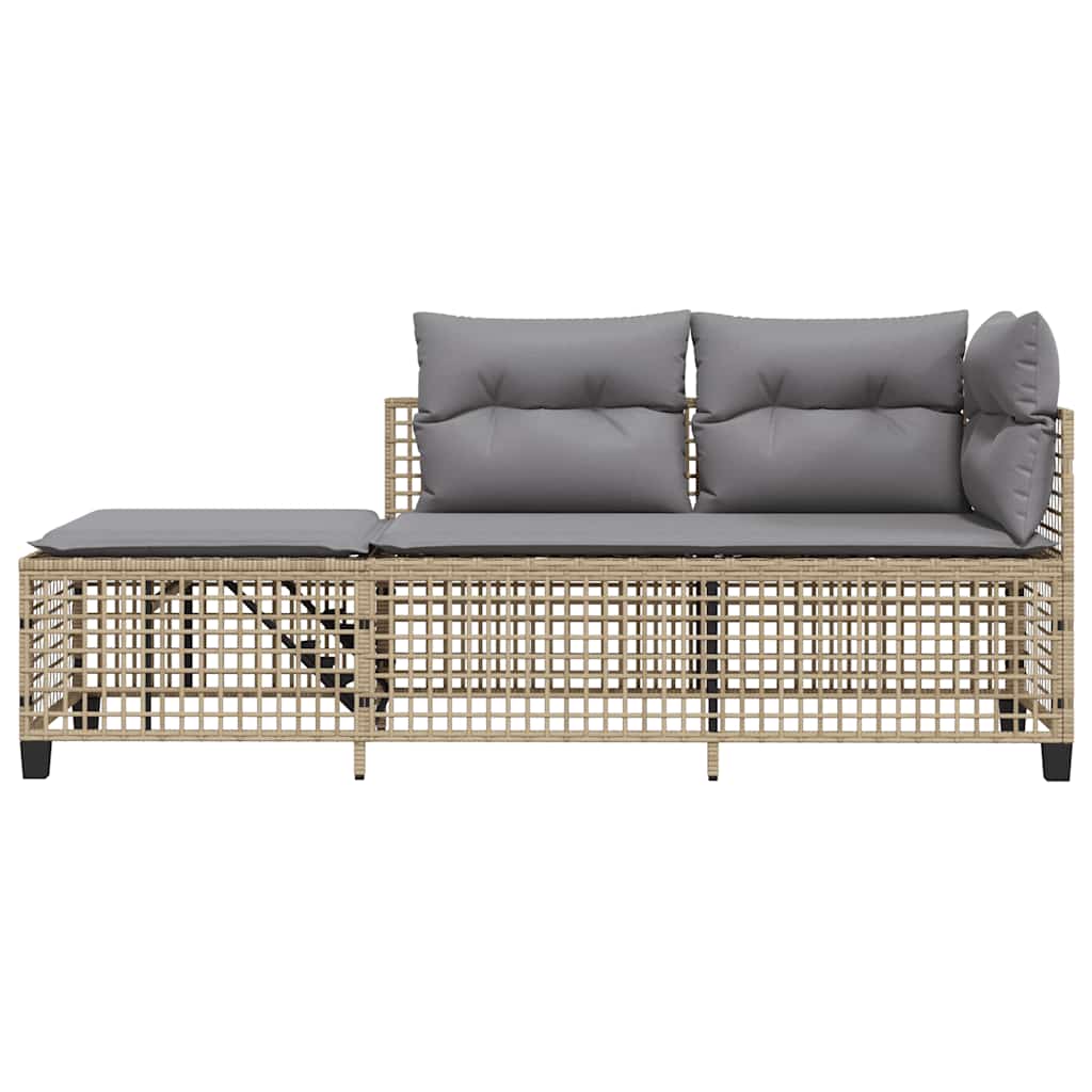 vidaXL 3-cz. narożna sofa ogrodowa z poduszkami, mieszany beż