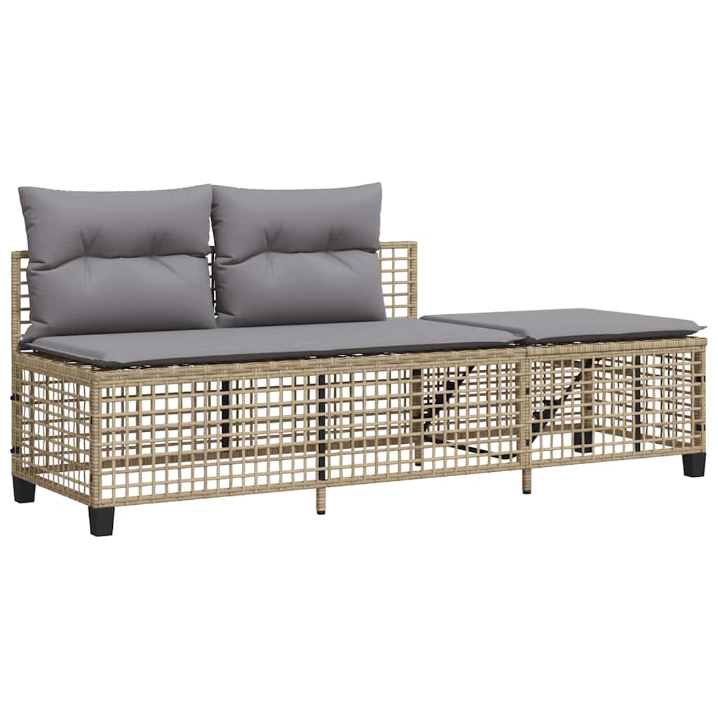 vidaXL 3-cz. narożna sofa ogrodowa z poduszkami, mieszany beż