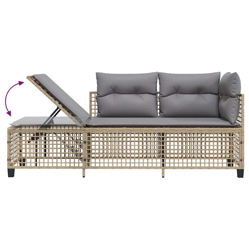 vidaXL 3-cz. narożna sofa ogrodowa z poduszkami, mieszany beż