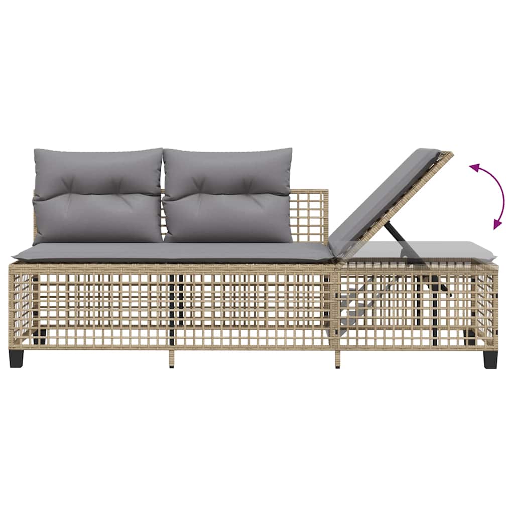 vidaXL 3-cz. narożna sofa ogrodowa z poduszkami, mieszany beż