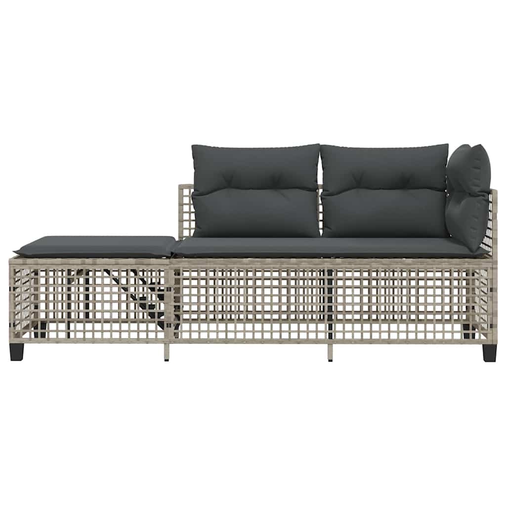vidaXL vidaXL 3-cz. narożna sofa ogrodowa z poduszkami, jasnoszara