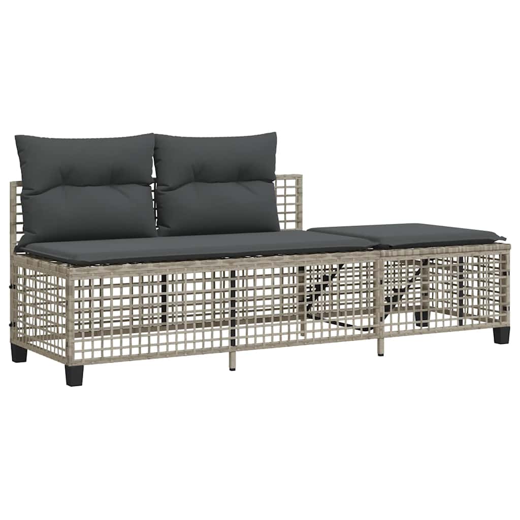 vidaXL vidaXL 3-cz. narożna sofa ogrodowa z poduszkami, jasnoszara