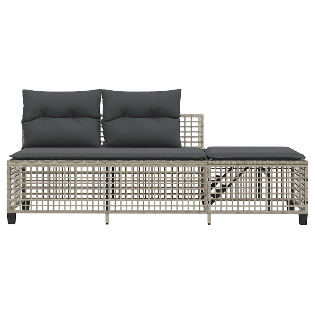 vidaXL vidaXL 3-cz. narożna sofa ogrodowa z poduszkami, jasnoszara