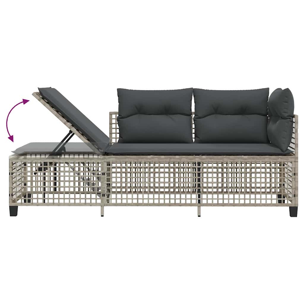 vidaXL vidaXL 3-cz. narożna sofa ogrodowa z poduszkami, jasnoszara
