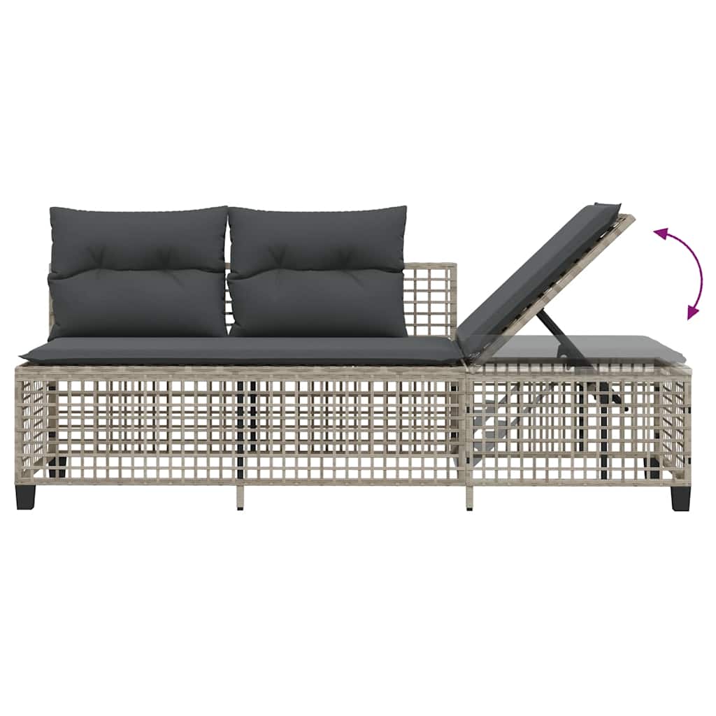vidaXL vidaXL 3-cz. narożna sofa ogrodowa z poduszkami, jasnoszara